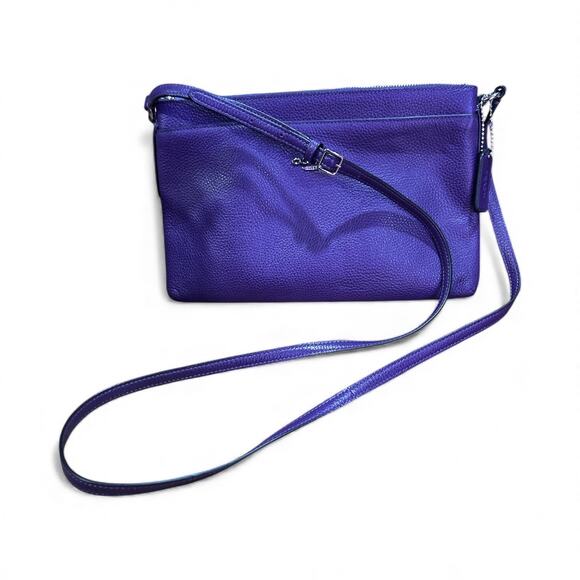 Coach Purple Pebbled Leather Crossbody Bag - Picture 9 of 9